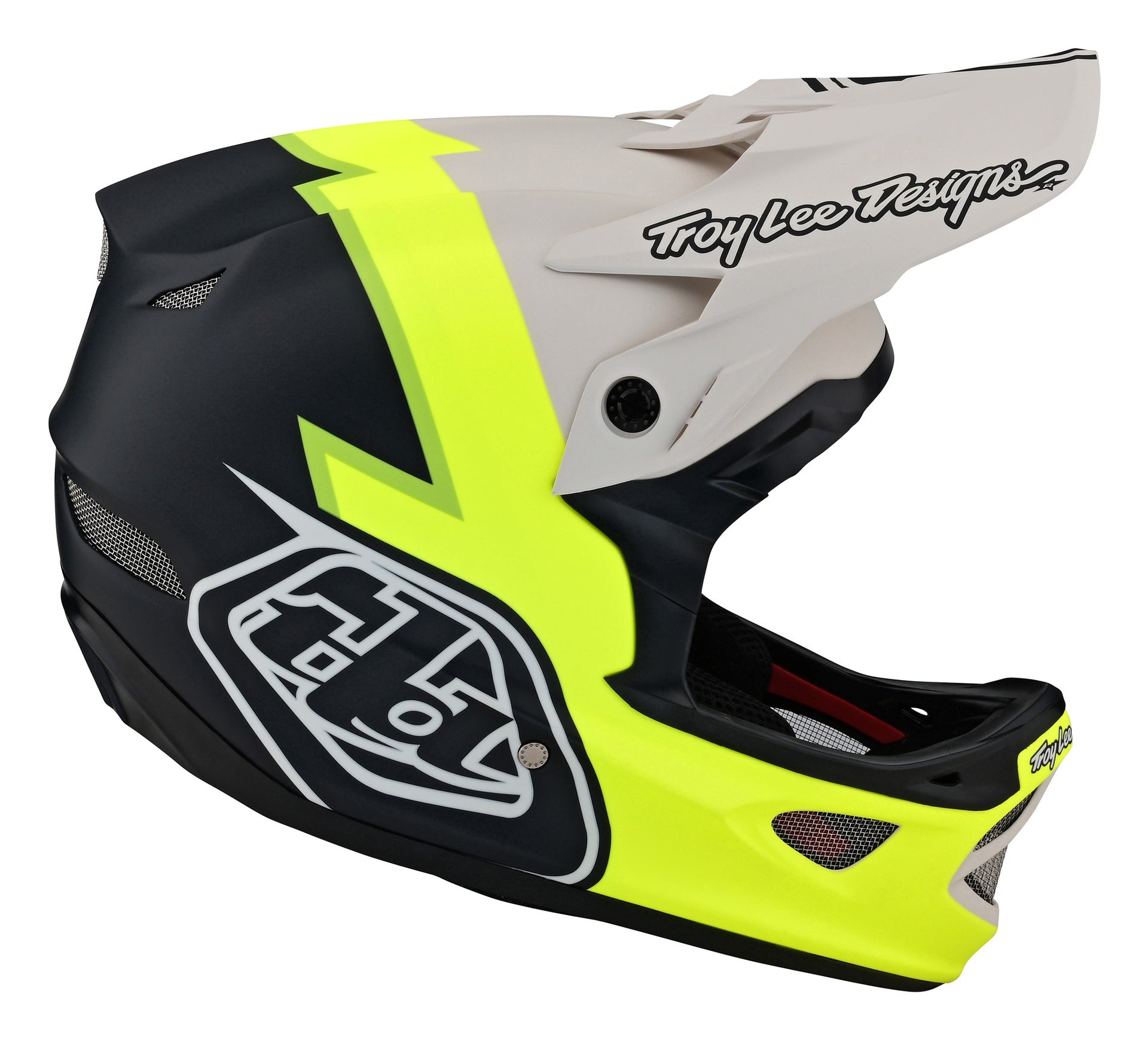 Casco Troy Lee Designs D3 Fiberlite Volt Flo Yellow